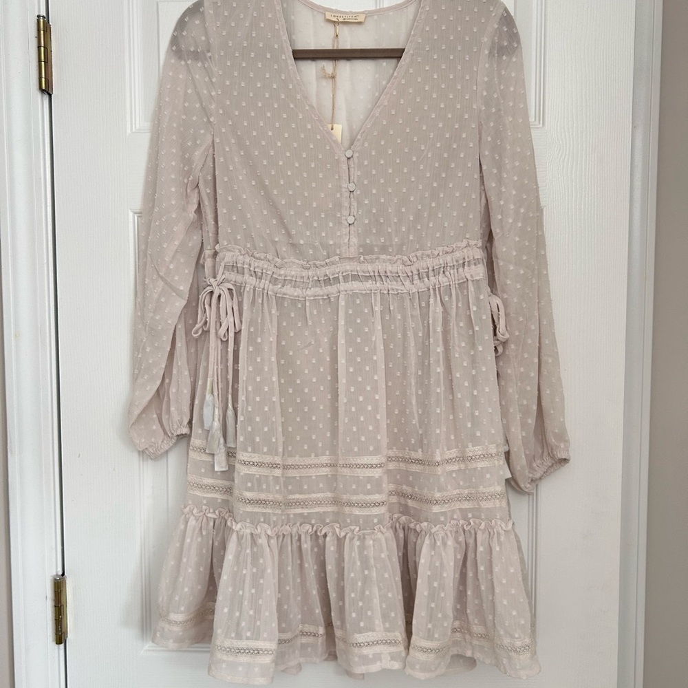 Chic Beige Polka Dot Dress
